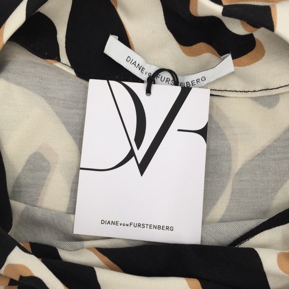 DVF Diane von Furstenberg Glasmary Zebra Shadow tan stripe silk dress new 2 - Picture 7 of 8